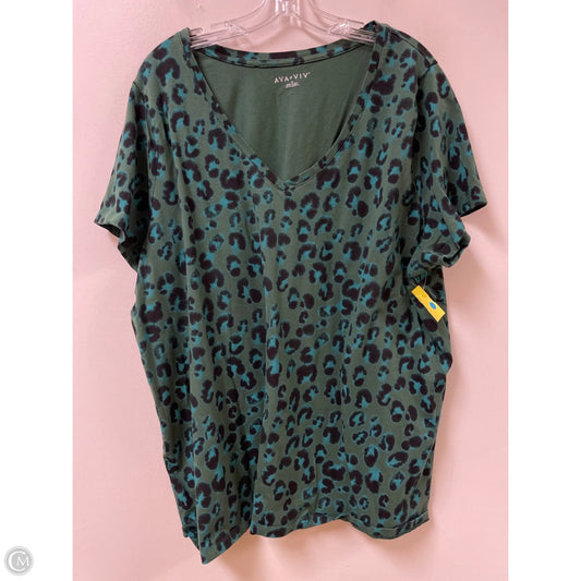 Top Short Sleeve By Ava & Viv In Animal Print, Size: 3x