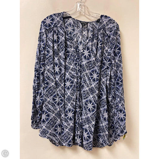Top Long Sleeve By Lucky Brand In Blue, Size: 3x