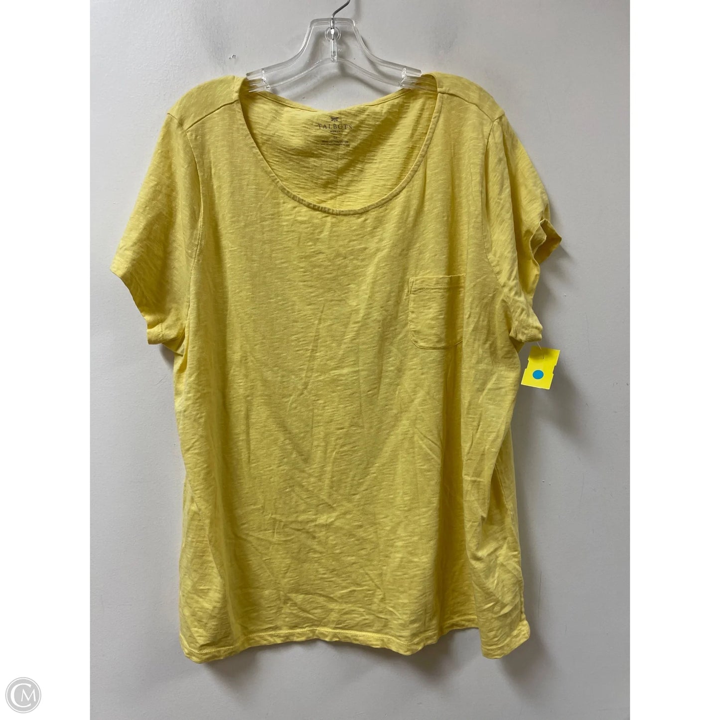 Top Short Sleeve By Talbots In Yellow, Size: 3x