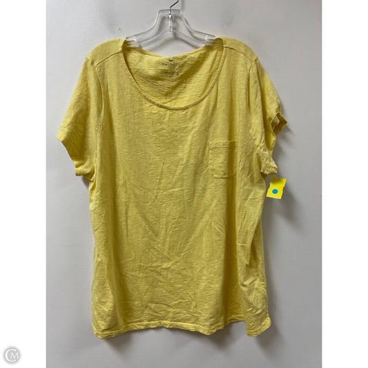 Top Short Sleeve By Talbots In Yellow, Size: 3x