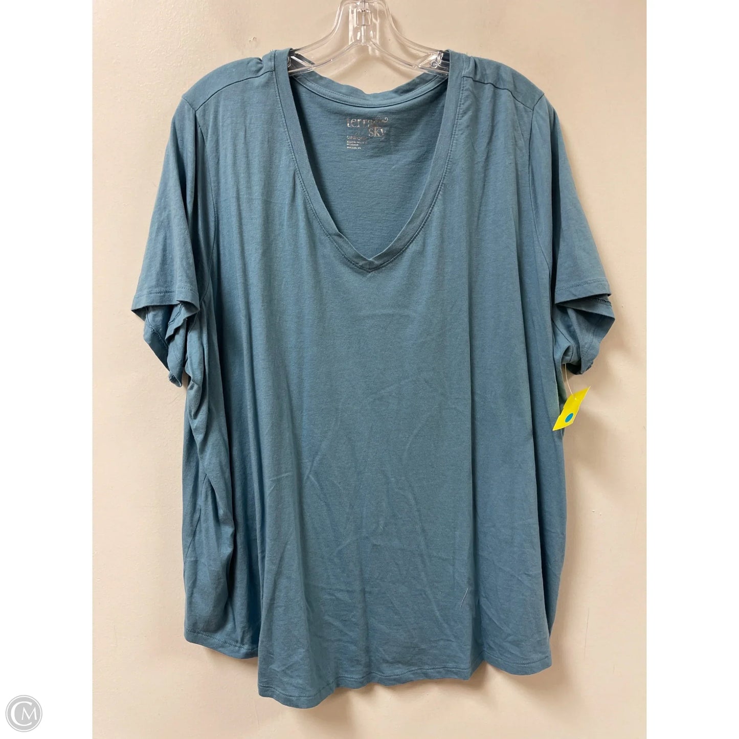Top Short Sleeve By Terra & Sky In Blue, Size: 4x