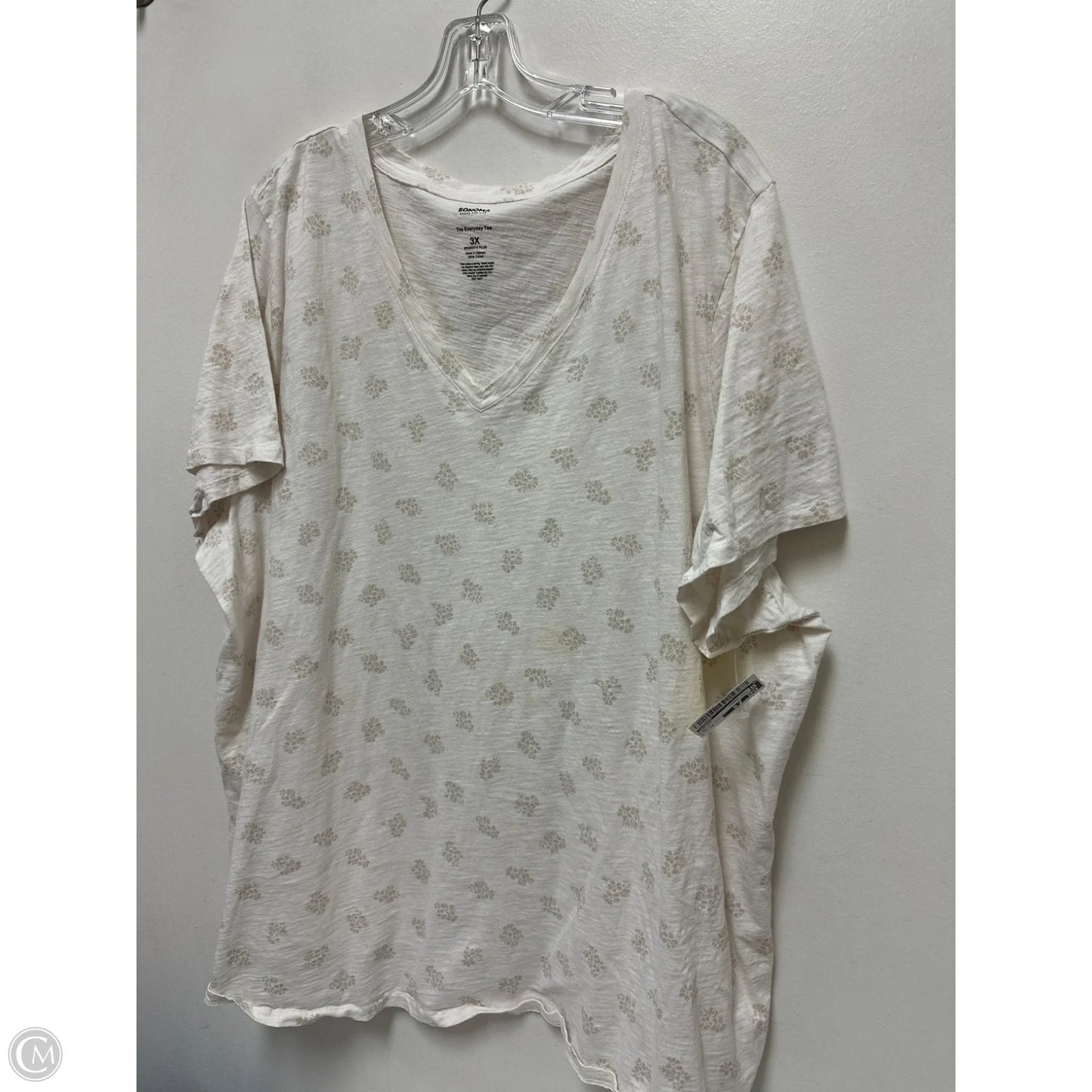 Top Short Sleeve By Sonoma In White, Size: 3x