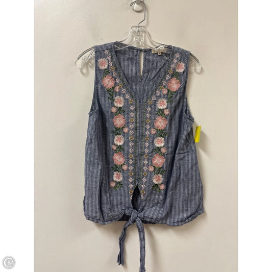 Top Sleeveless By Andree By Unit In Blue, Size: M