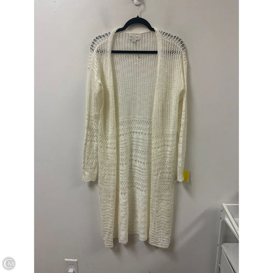 Sweater Cardigan By Jun & Ivy In Cream, Size: M