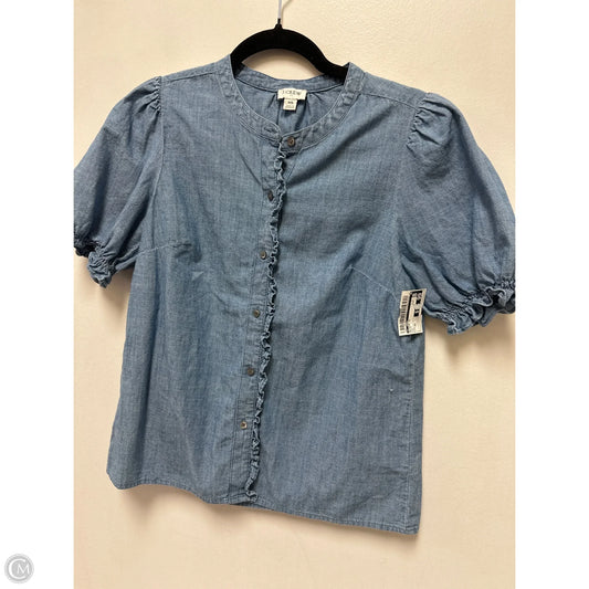Blouse Short Sleeve By J. Crew In Blue, Size: Xs