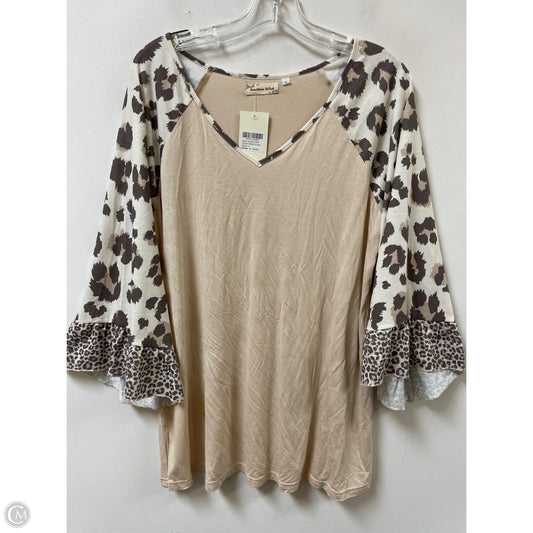 Top Long Sleeve By Southern Stitch In Cream, Size: L