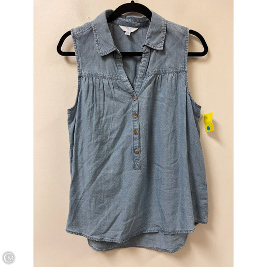 Top Sleeveless By Time And Tru In Blue, Size: M