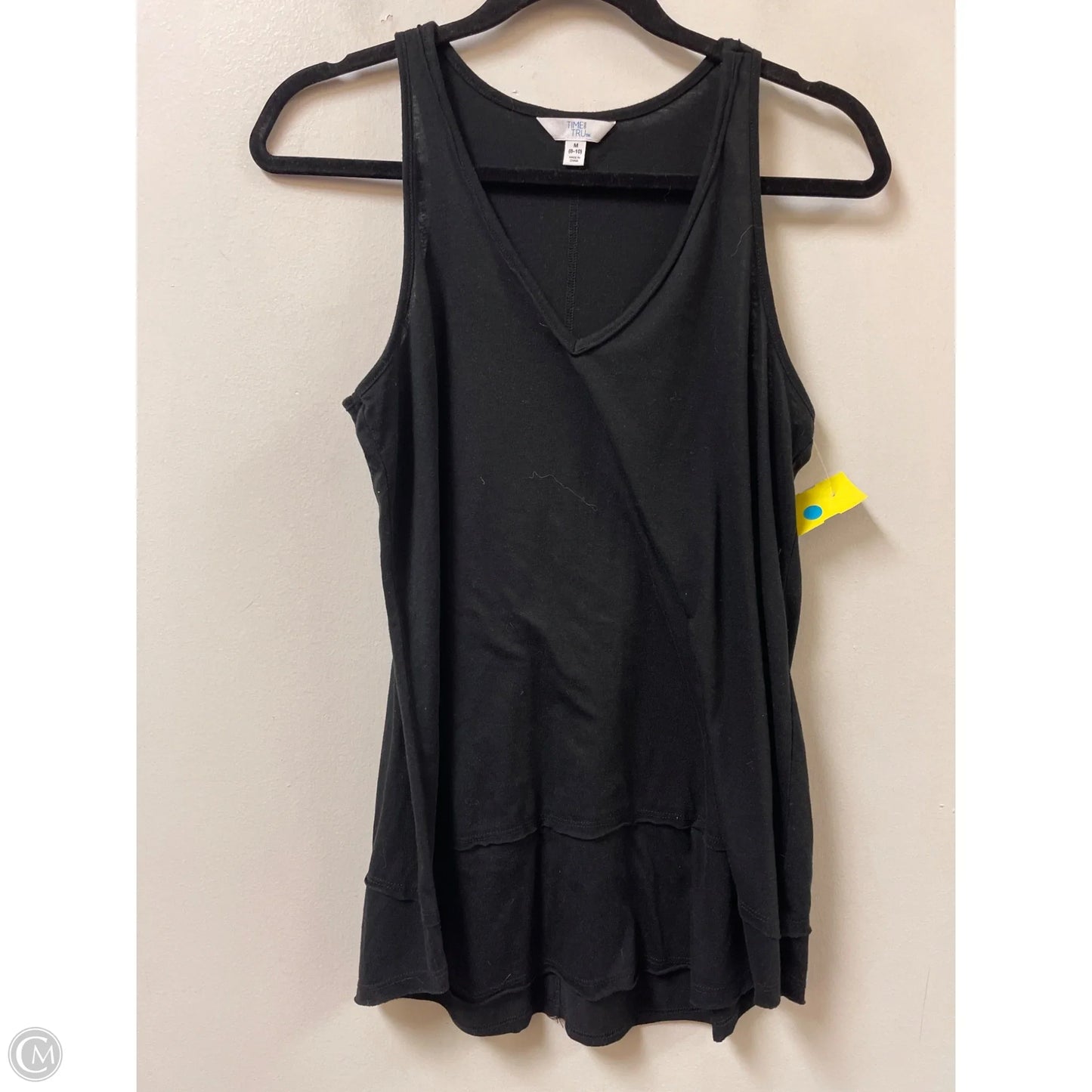 Top Sleeveless Basic By Time And Tru In Black, Size: M