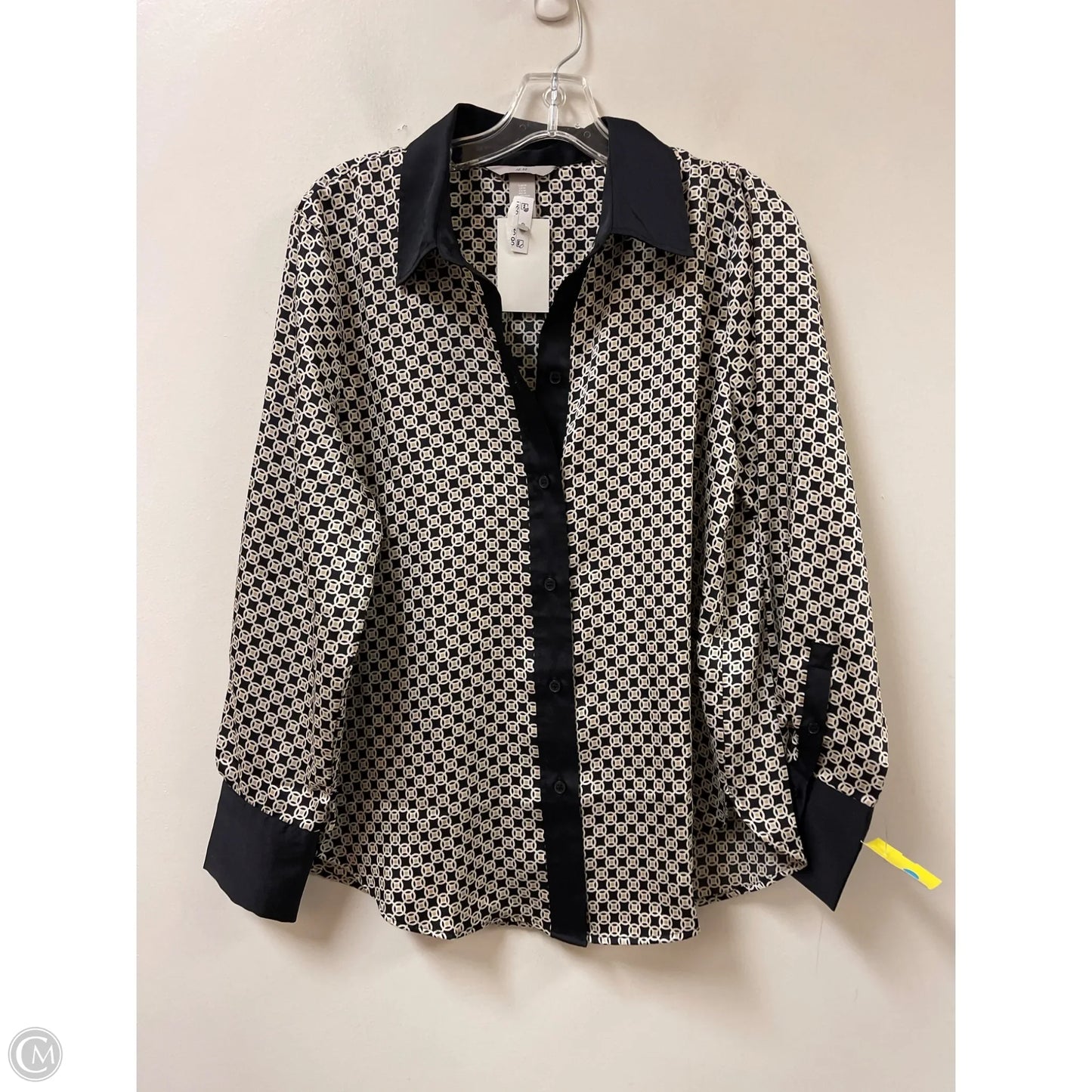 Blouse Long Sleeve By H&m In Black, Size: M