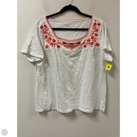 Top Short Sleeve By Talbots In White, Size: Xl