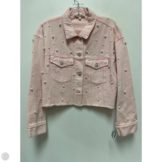 Jacket Shirt By Peach Love Cream California In Pink, Size: S