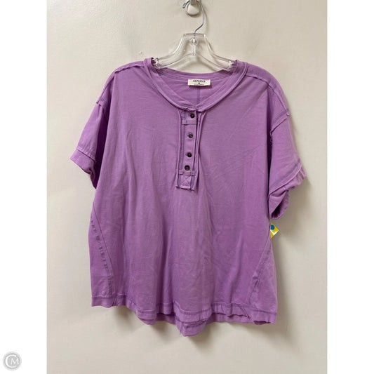 Top Short Sleeve By Zenana In Purple, Size: M