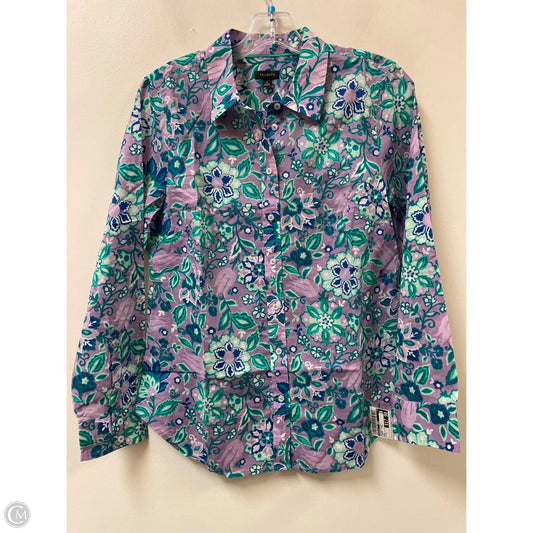 Blouse Long Sleeve By Talbots In Purple, Size: S