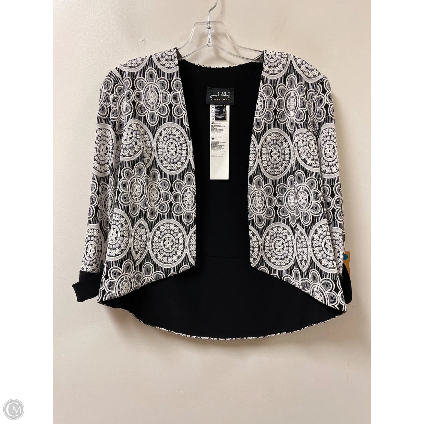 Blazer By Joseph Ribkoff In Black & White, Size: S
