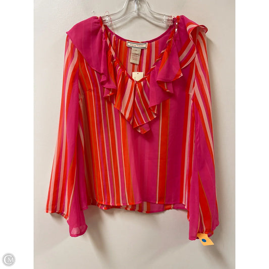 Top Long Sleeve By Flying Tomato In Orange & Pink, Size: S