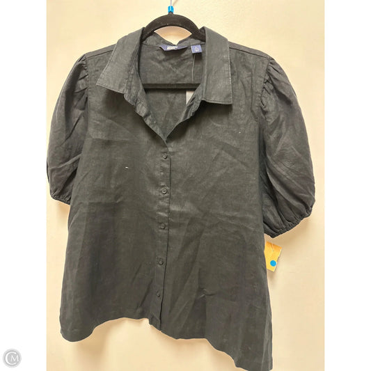Blouse Short Sleeve By Lands End In Black, Size: L