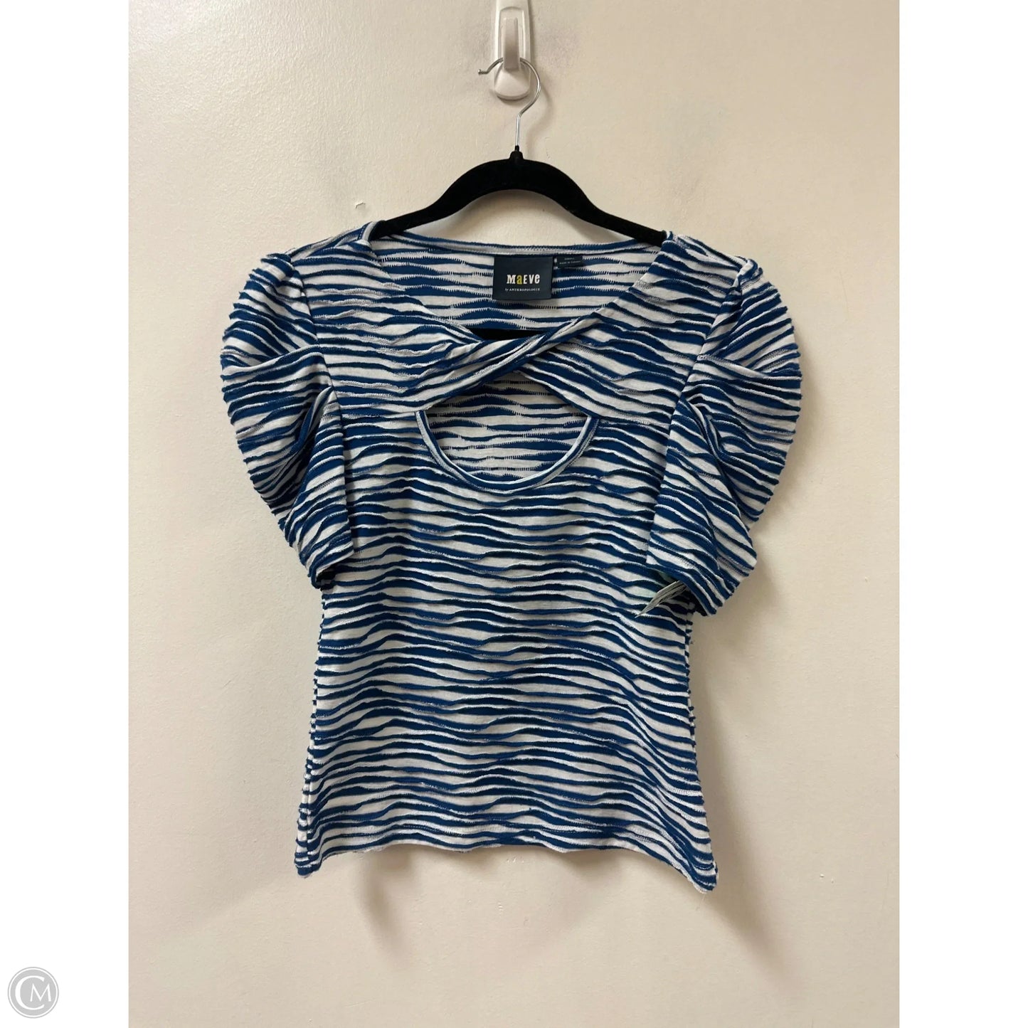 Top Short Sleeve By Anthropologie In Blue, Size: Xs