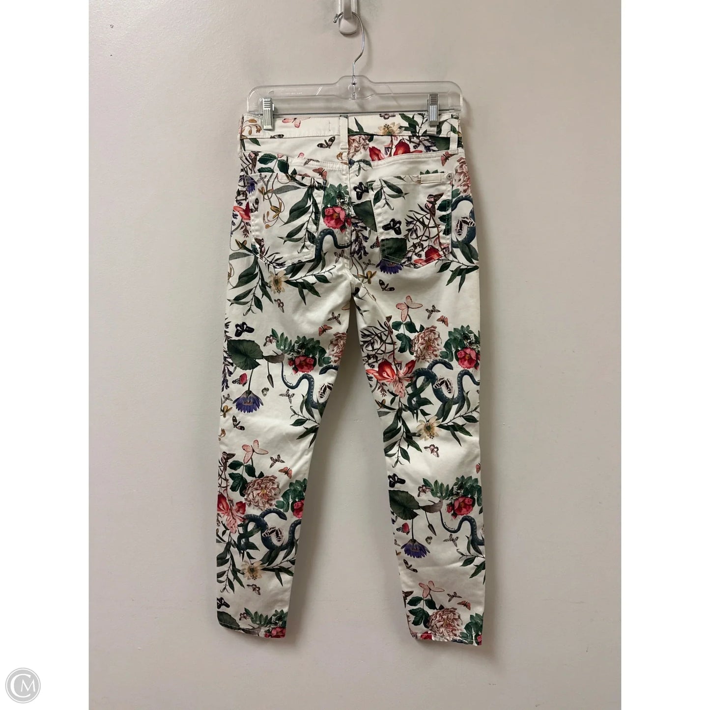 Jeans Skinny By Seven 7 In Floral Print, Size: 4
