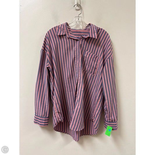 Blouse Long Sleeve By Clothes Mentor In Blue & Red, Size: L