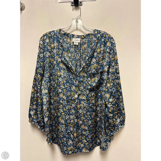 Top Long Sleeve By Liz Claiborne In Blue, Size: Xl