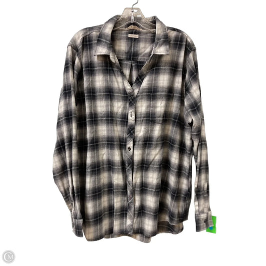 Blouse Long Sleeve By Weatherproof In Plaid Pattern, Size: 1x