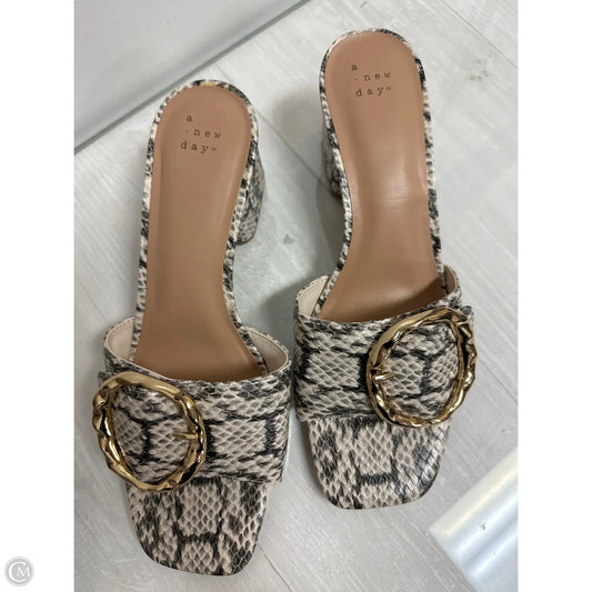 Shoes Heels Block By A New Day In Animal Print, Size: 10