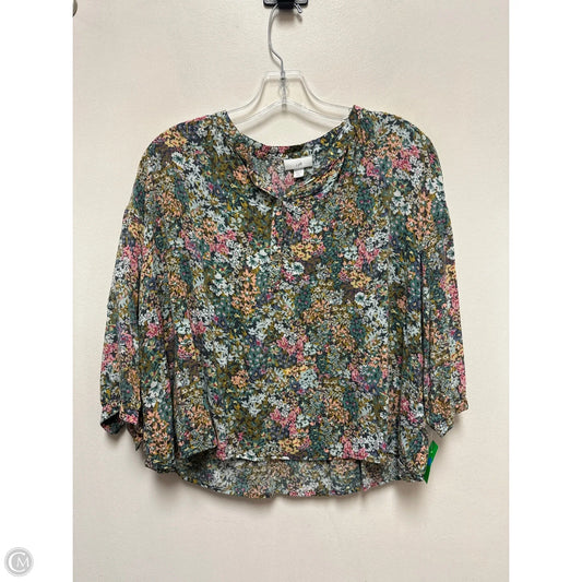 Top Long Sleeve By J. Jill In Floral Print, Size: M