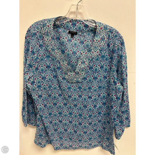 Top Long Sleeve By Talbots In Blue, Size: L