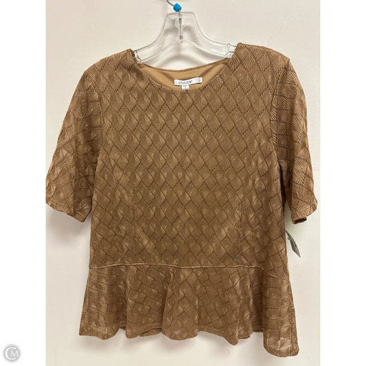 Top Short Sleeve By Chicos In Gold, Size: M