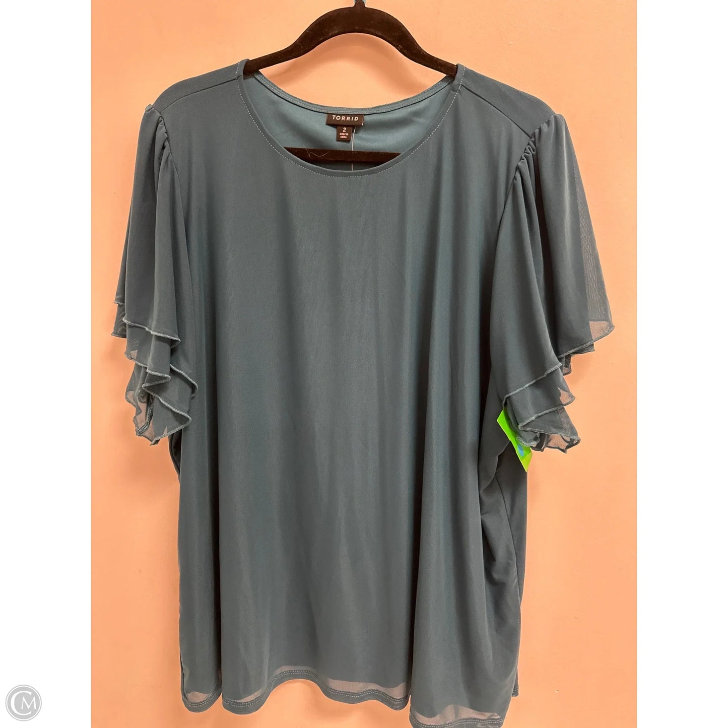 Top Short Sleeve By Torrid In Teal, Size: 2x