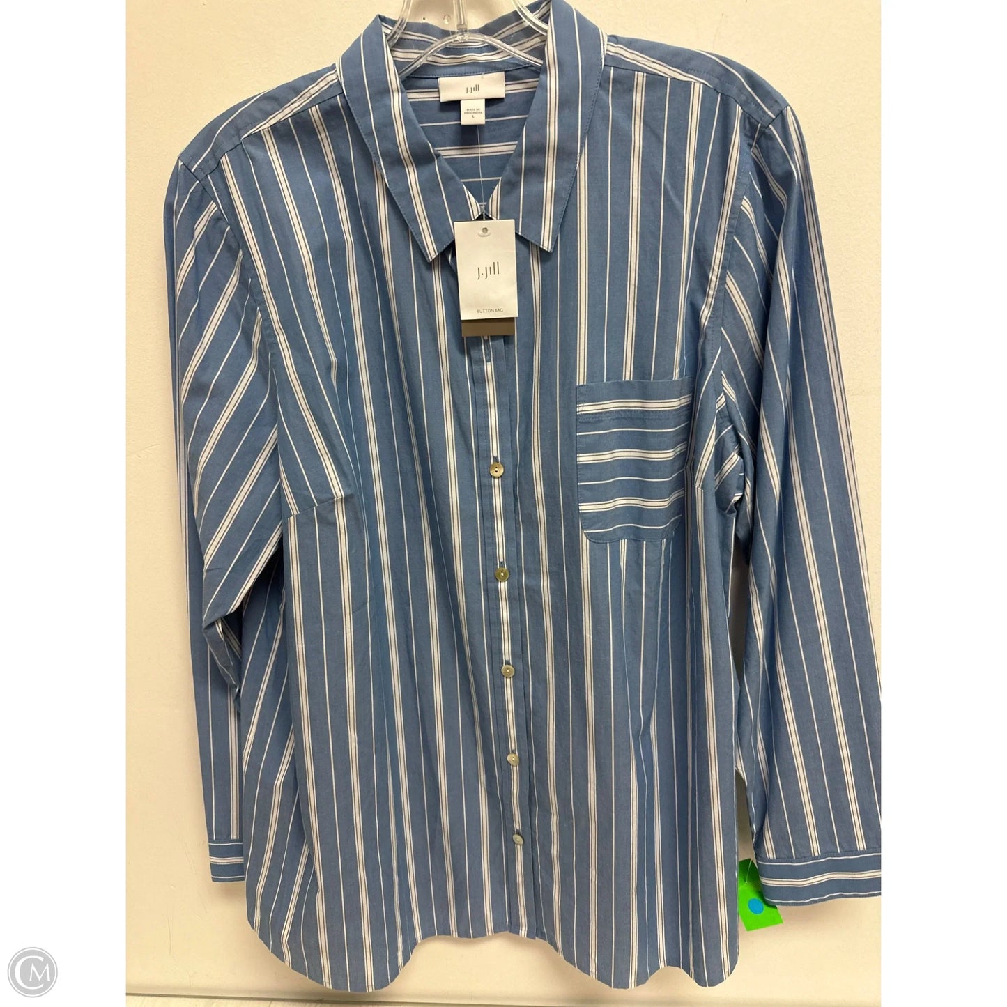 Blouse Long Sleeve By J. Jill In Blue, Size: L