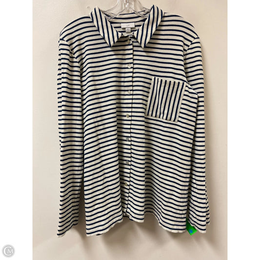 Blouse Long Sleeve By J. Jill In Navy, Size: L