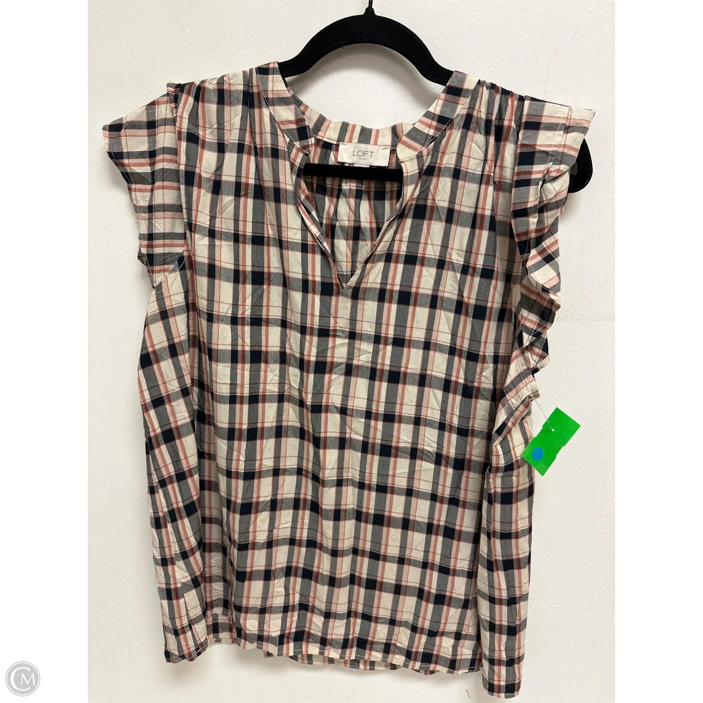 Top Short Sleeve By Loft In Brown, Size: L