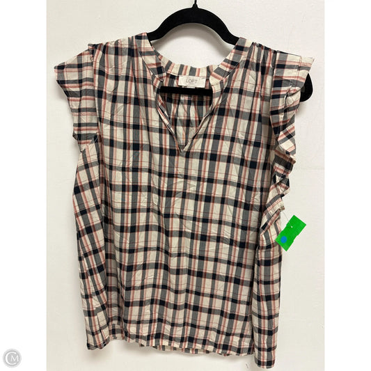 Top Short Sleeve By Loft In Brown, Size: L