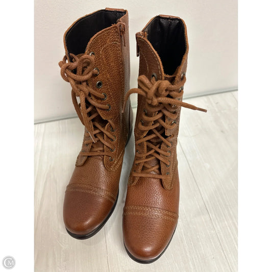 Boots Ankle Heels By Steve Madden In Tan, Size: 7.5