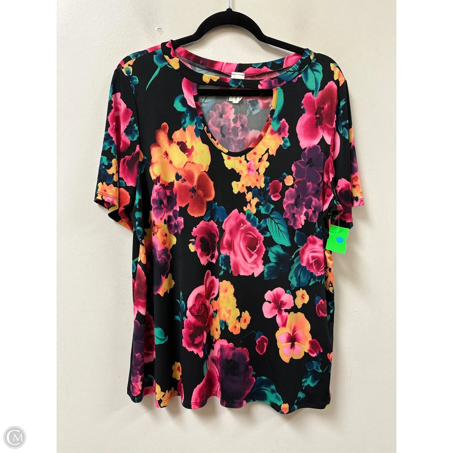 Top Short Sleeve By Clothes Mentor In Floral Print, Size: 2x