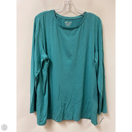 Top Long Sleeve By Chicos In Green, Size: 2x