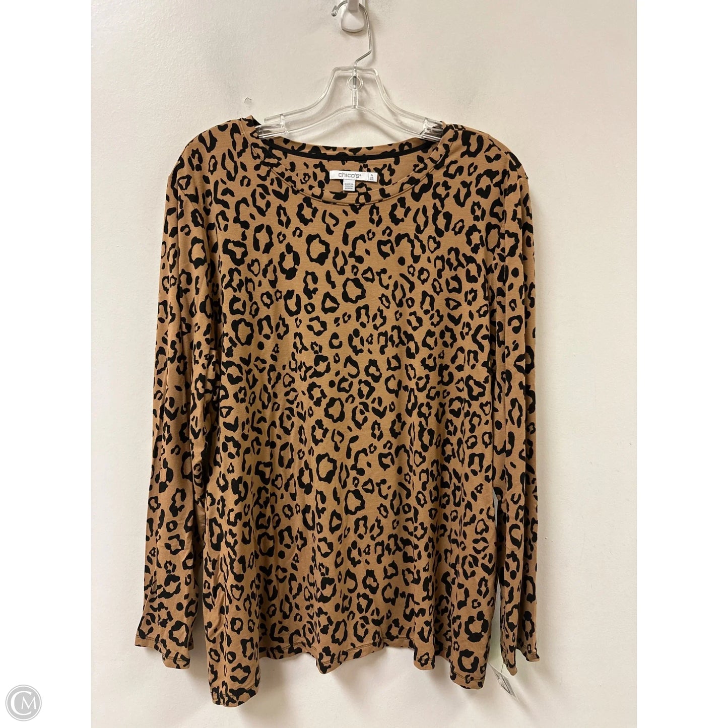 Top Long Sleeve By Chicos In Animal Print, Size: 2x