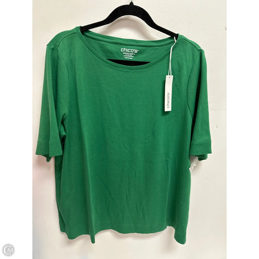 Top Short Sleeve By Chicos In Green, Size: 2x