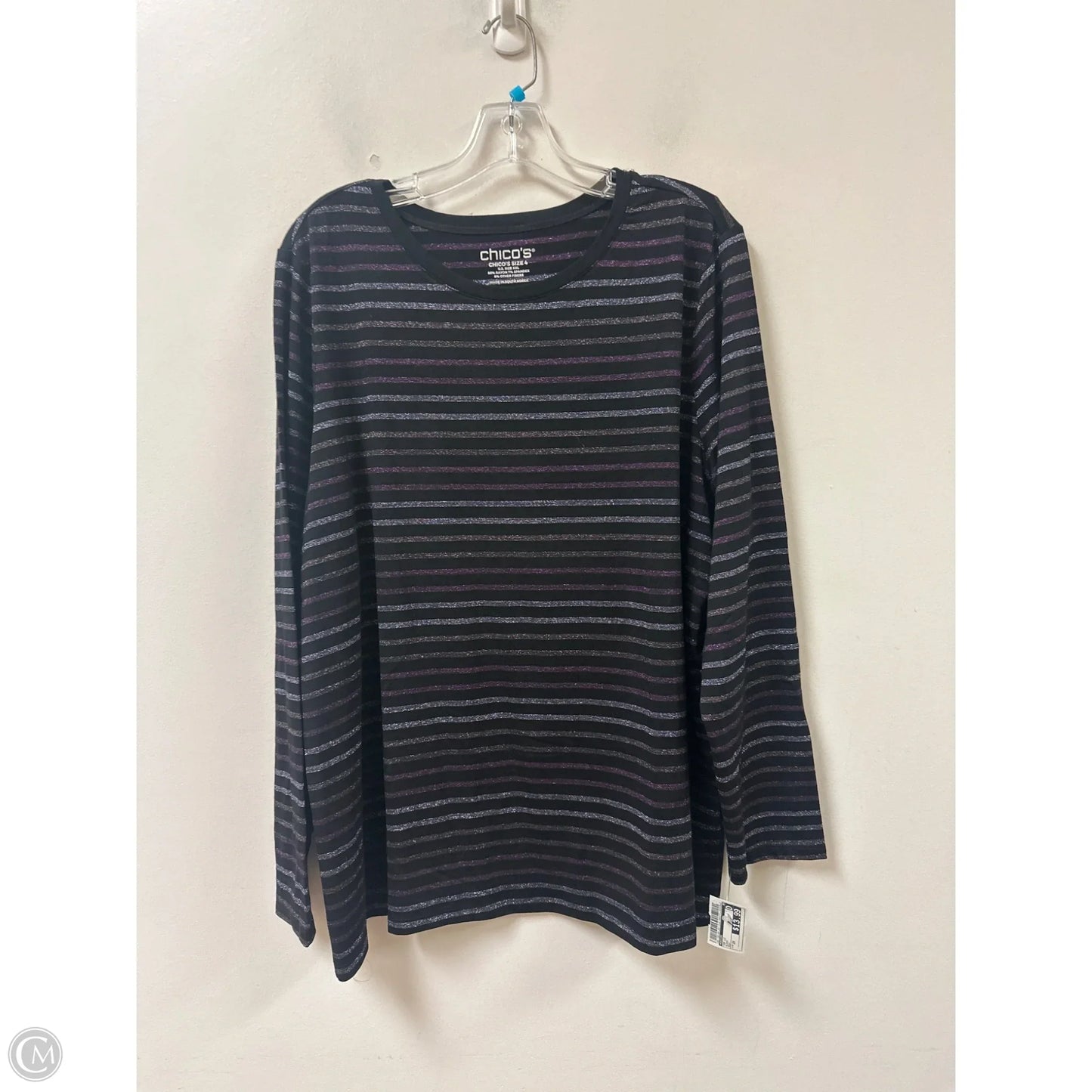 Top Long Sleeve By Chicos In Black, Size: 2x