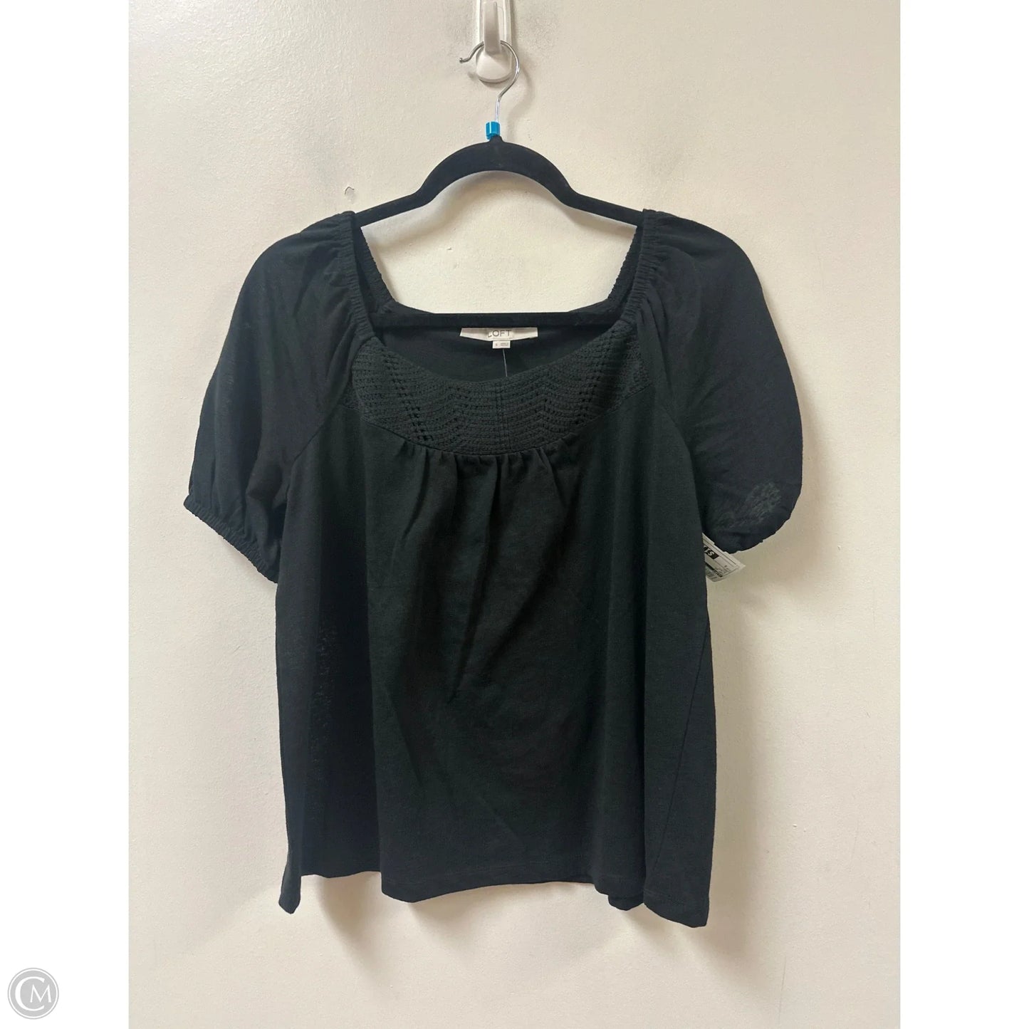 Top Short Sleeve By Loft In Black, Size: S