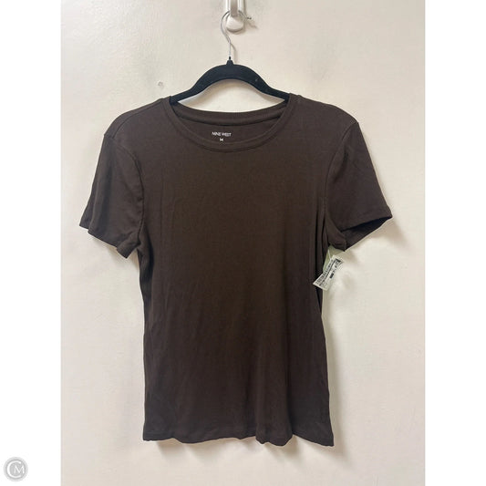 Top Short Sleeve By Nine West In Brown, Size: M