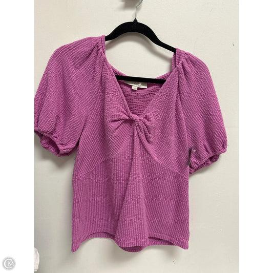 Top Short Sleeve By Loft In Pink, Size: M