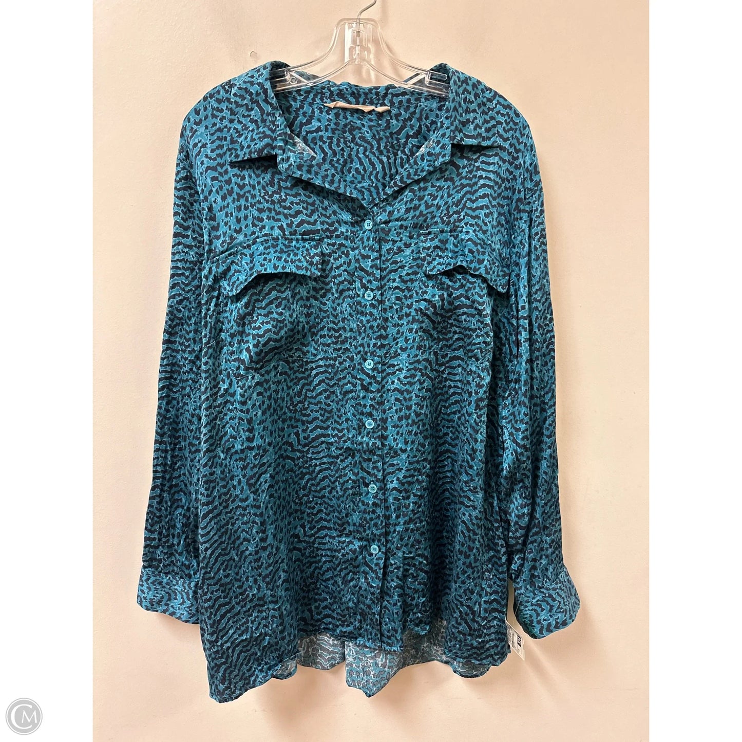 Tunic Long Sleeve By Soft Surroundings In Blue, Size: 2x