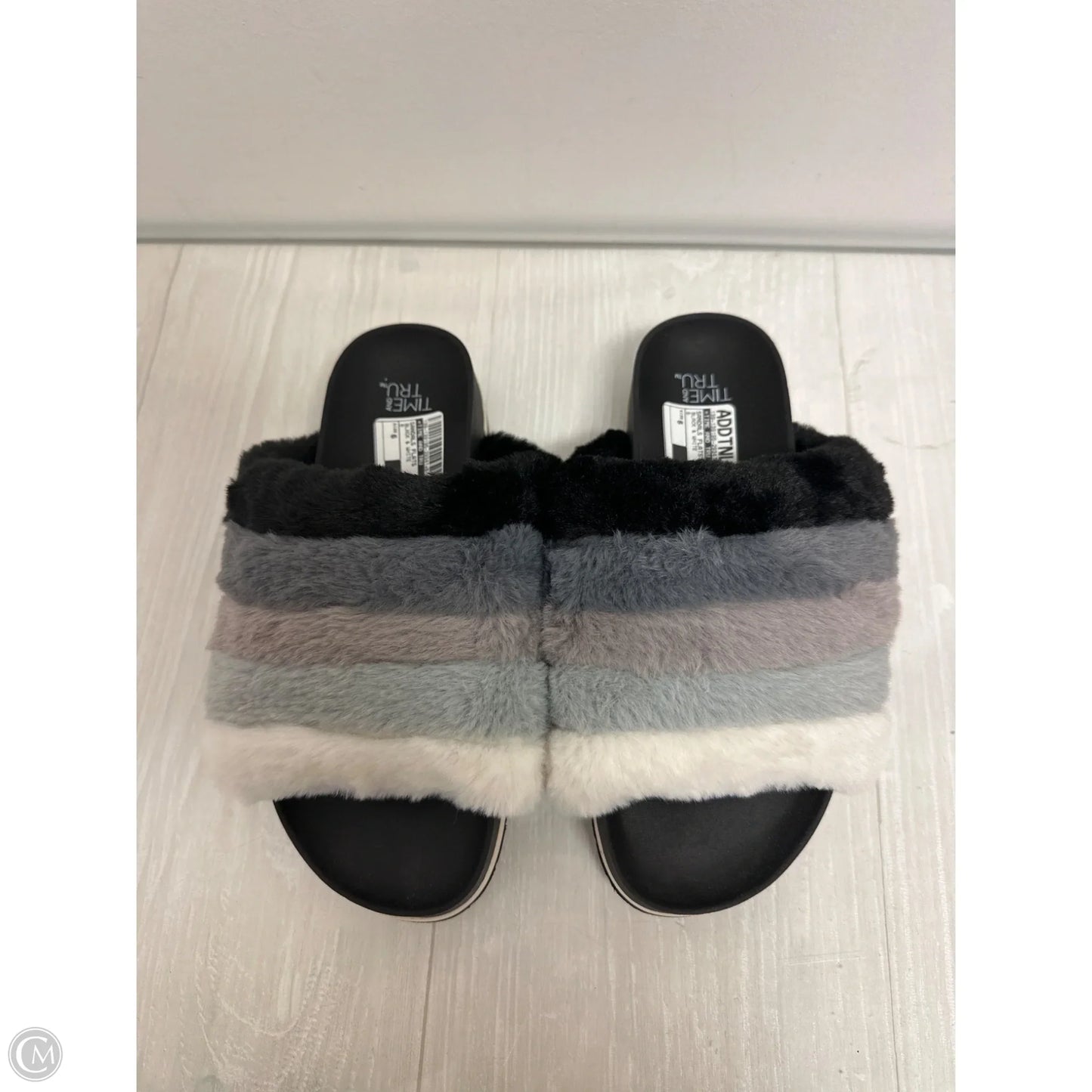 Sandals Flats By Time And Tru In Black & White, Size: 6