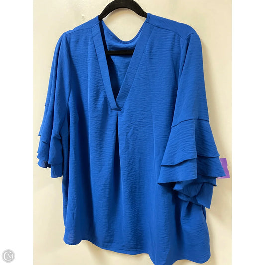 Top Short Sleeve By Shein In Blue, Size: 3x