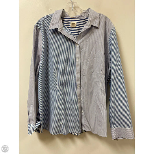Blouse Long Sleeve By Chicos In Blue, Size: 2x