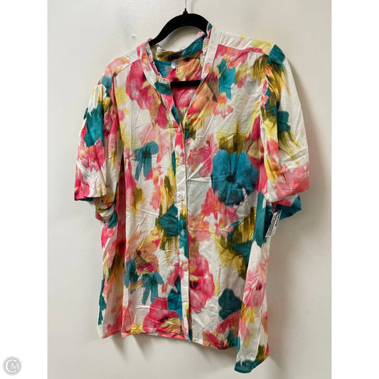 Blouse Short Sleeve By Kaktus In Multi-colored, Size: 2x