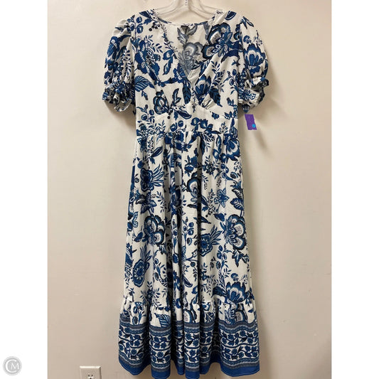 Dress Casual Maxi By Shein In Blue & White, Size: L