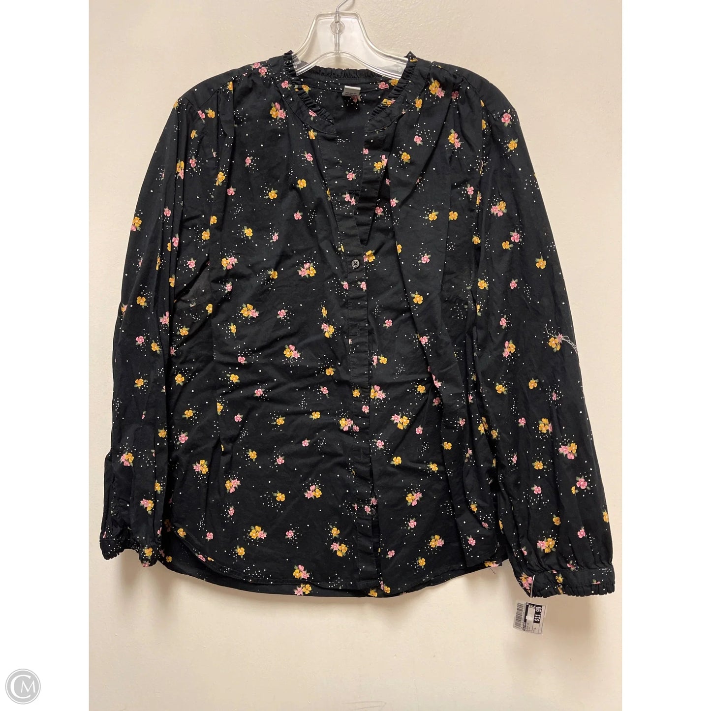 Blouse Long Sleeve By Old Navy In Black, Size: Xl